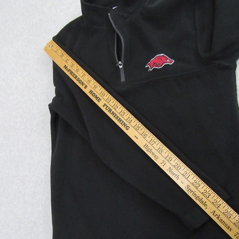 Champion Mens Arkansas Razorbacks Jacket S Black 1/4 Zip Fleece Logo Mock - Picture 10 of 11
